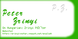 peter zrinyi business card